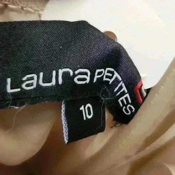 LAURA PETITES  CHAMPAGNE GLITTER MININ DRESS SIZE 10 - Picture 8 of 9